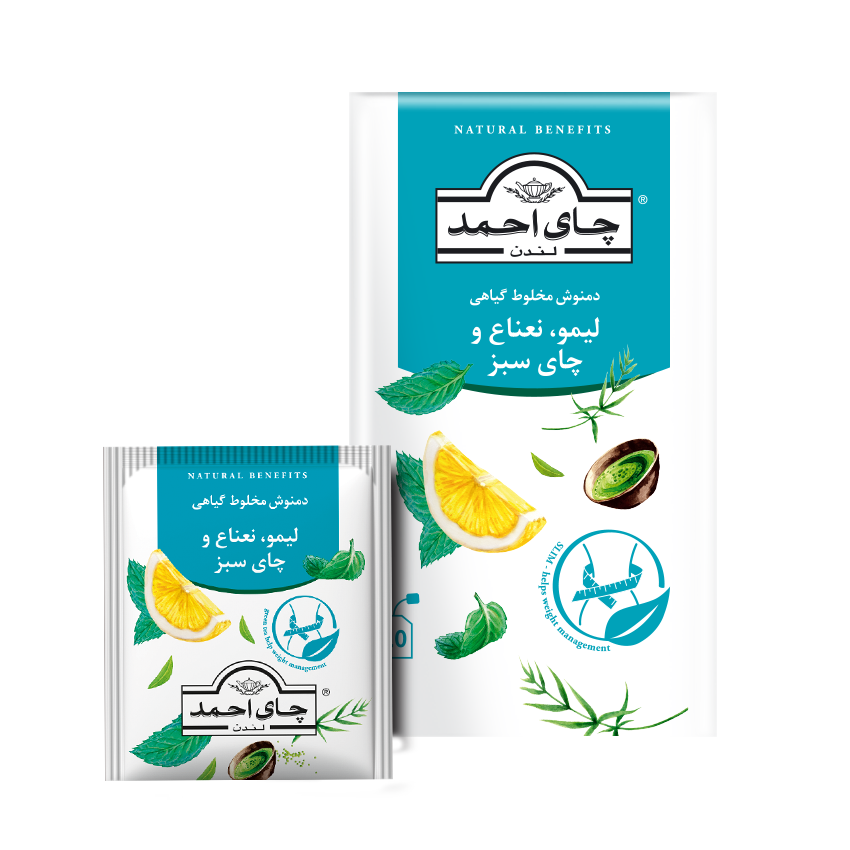 دمنوش گیاهی لیمو، نعناع و چای سبز | طراوت‌بخش و انرژی‌زا